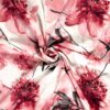 Viscose elastanbedrukt bloemen roze - Van Mook Stoffen