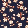 Polyestermix stof bedrukt bloemen navy
